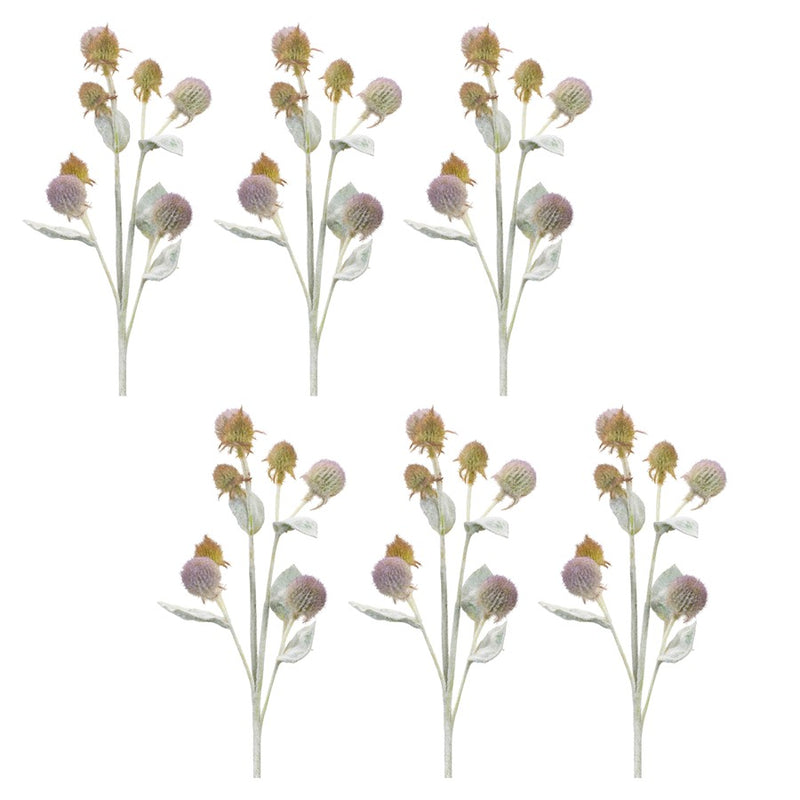 Melrose Thistle Foliage Spray, Set of 6, Purple/Sage Green