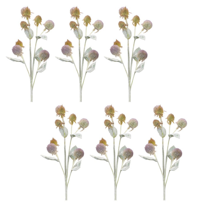 Melrose Thistle Foliage Spray, Set of 6, Purple/Sage Green