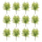 Melrose International Mini Leaf Foliage Bush, Set of 12, Green