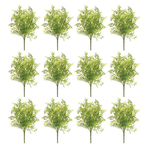 Melrose International Mini Leaf Foliage Bush, Set of 12, Green