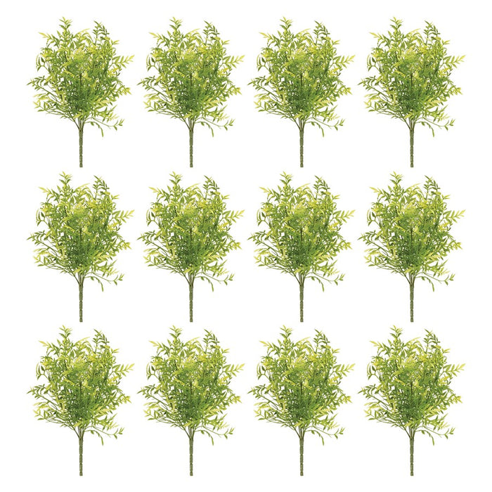 Melrose International Mini Leaf Foliage Bush, Set of 12, Green