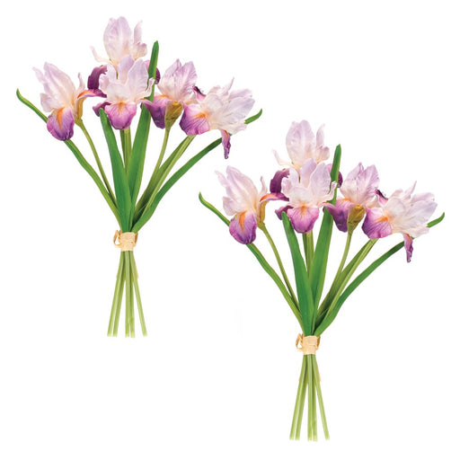 Melrose International Iris Floral Bundle, Set of 2, Purple/Green