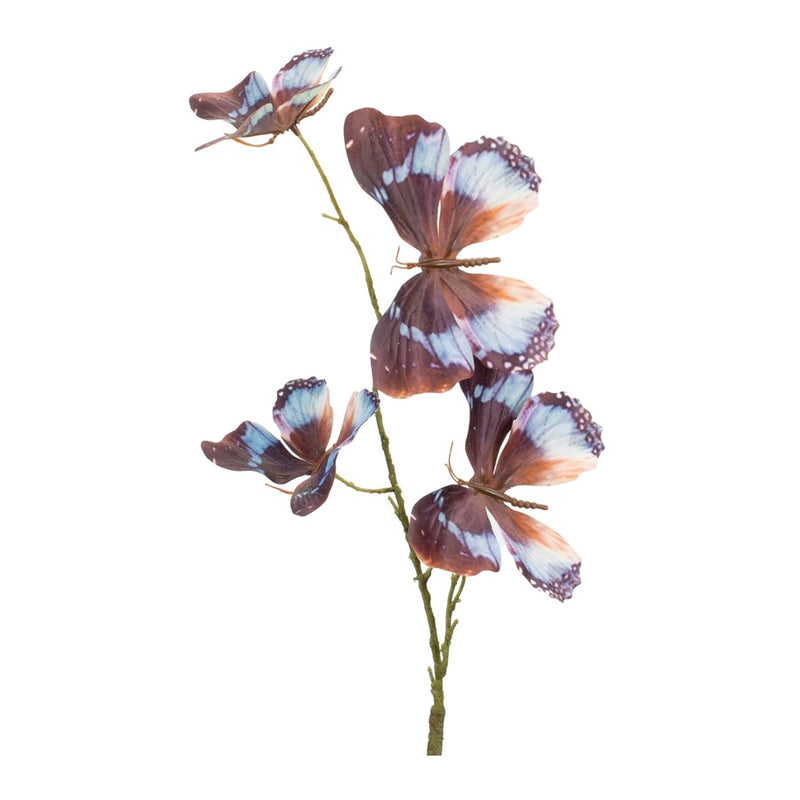 Melrose International Butterfly Spray, Set of 6, Brown/Blue - 92824DS