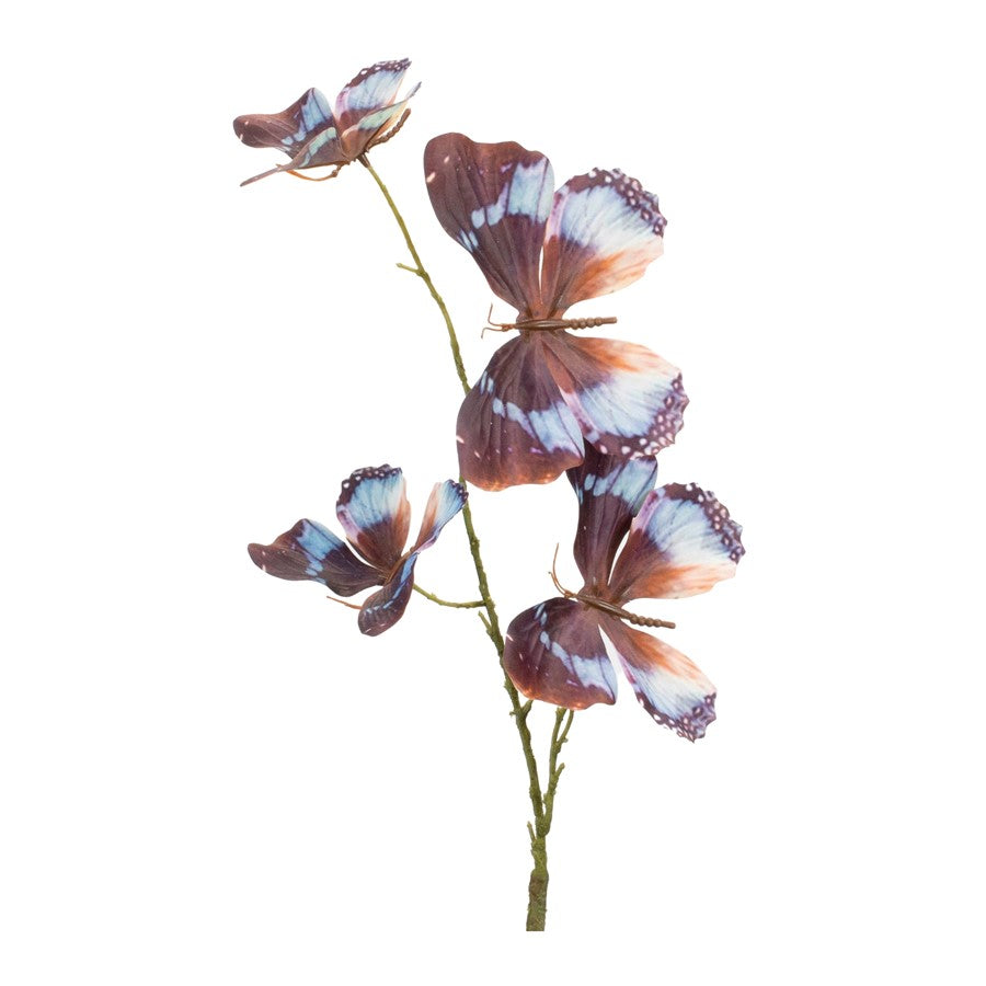 Melrose International Butterfly Spray, Set of 6, Brown/Blue - 92824DS