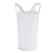 Melrose International Ceramic Bucket Vase, Set of 2, White/Beige - 92829DS