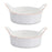 Melrose International Ceramic Bowl/Handles, Set of 2, White