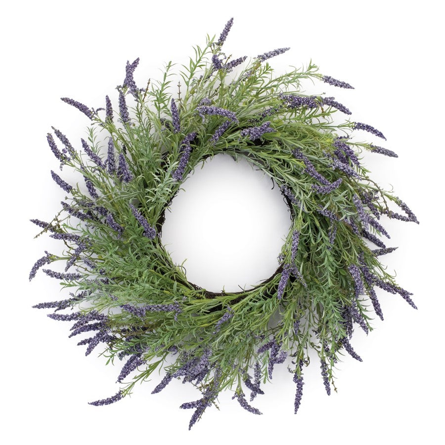 Melrose International Lavender Floral Wreath 22"D, Purple/Green - 92834DS
