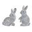 Melrose International Stone Garden Bunny Figurine, Set of 2, Grey - 92849DS