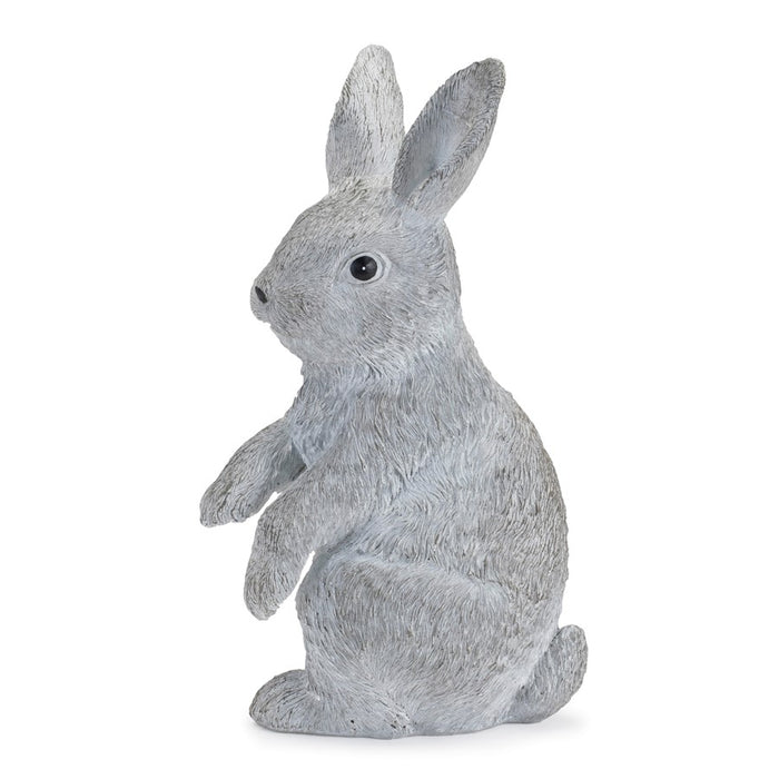 Melrose International Stone Garden Bunny Figurine, Set of 2, Grey