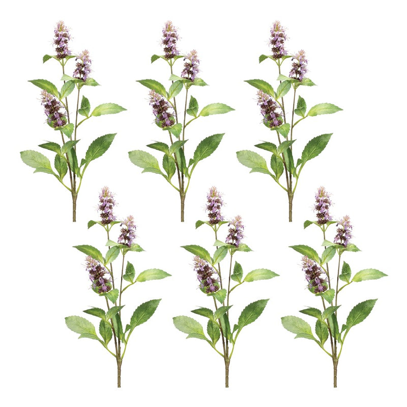Melrose International Buddleia Floral Stem, Set of 6, Purple/Green - 92852DS