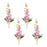 Melrose International Delphinium Floral Stem, Set of 6, Green/Pink