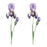 Melrose International Iris Floral Stem, Set of 6, Green/Purple