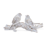 Melrose White Washed Birds on Branch Figurine 9.5"L, White/Brown - 92880DS
