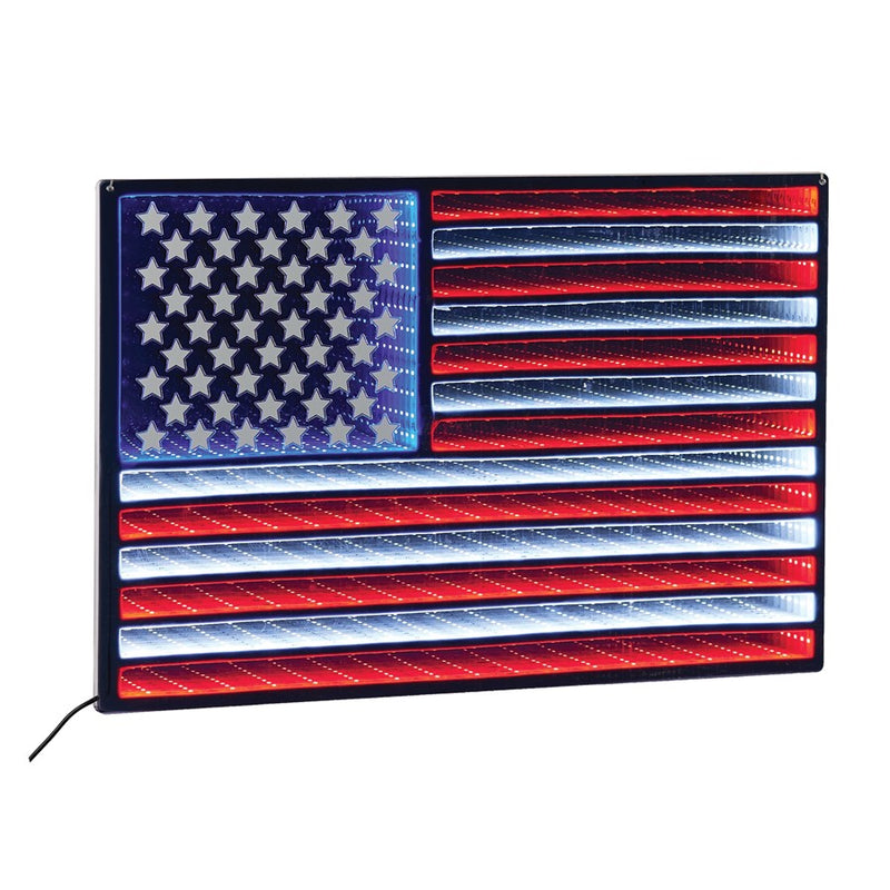 Melrose Hanging American Flag Ekko Light Display 23"L, Red/White/Blue - 92901DS
