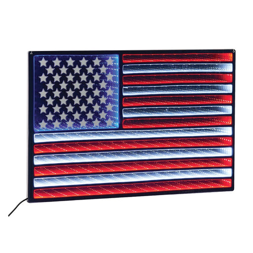 Melrose Hanging American Flag Ekko Light Display 23"L, Red/White/Blue - 92901DS
