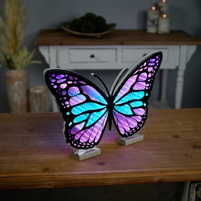 Melrose International Butterfly Ekko Light Display 17"L, Blue/Purple