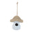 Melrose Mushroom Birdhouse/Wicker Design 8"H, White/Beige - 96080DS