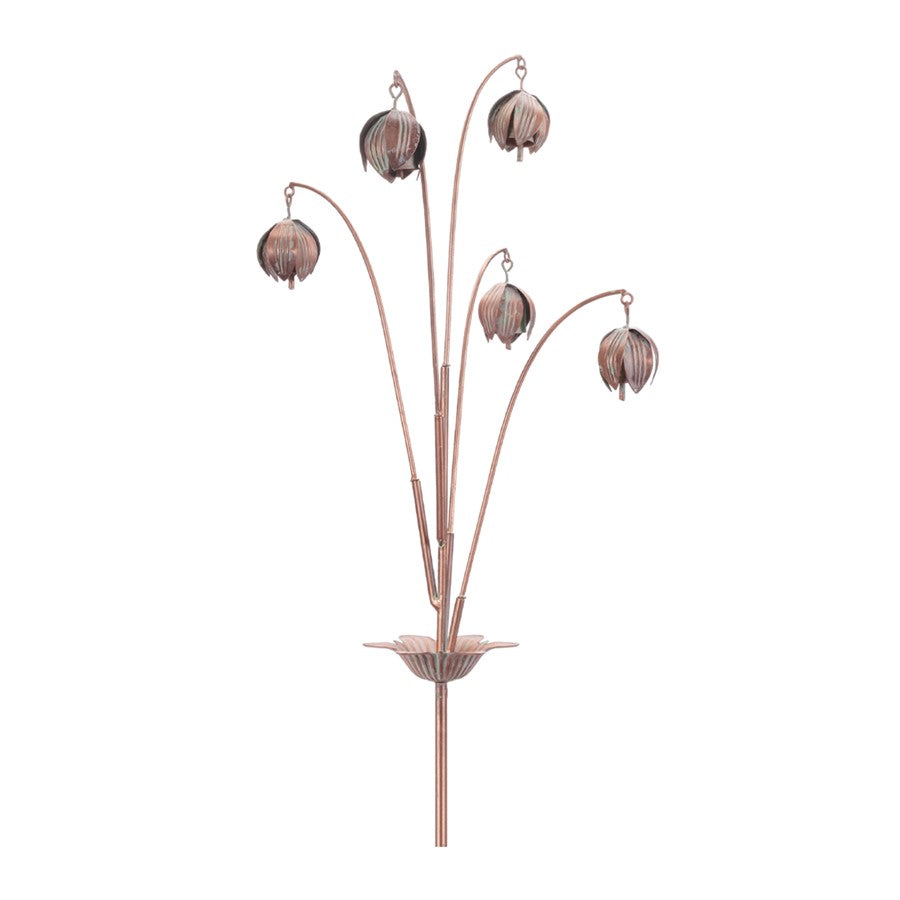 Melrose Iron Floral Spray Garden Stake (Set of 2), Brown/Green - 96102DS