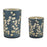 Melrose Frosted Foliage Candle Holder (Set of 2), Green - 96119DS