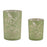 Melrose Frosted Floral Bird Candle Holder (Set of 2), Green - 96121DS