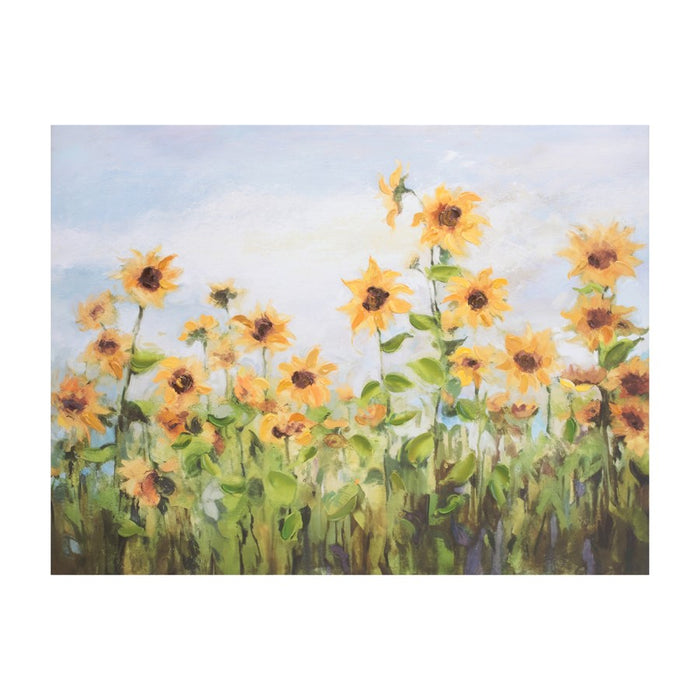 Melrose Sunflower Field Canvas Wall Art 32"L, Yellow/Green - 96225DS