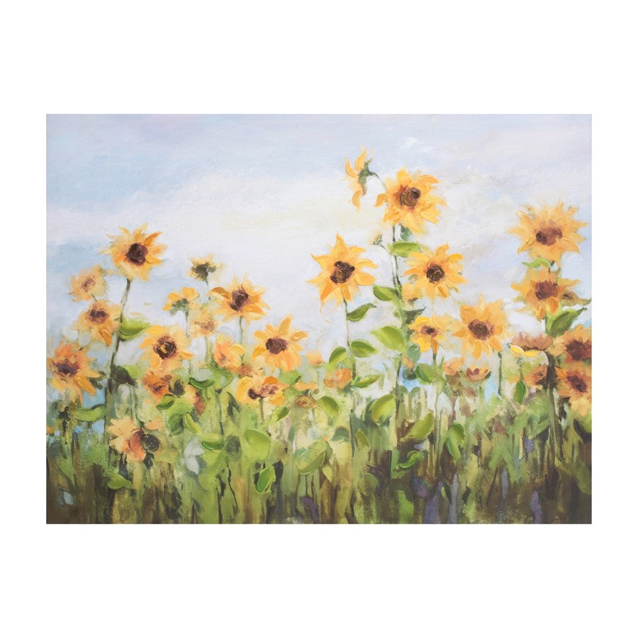 Melrose Sunflower Field Canvas Wall Art 32"L, Yellow/Green - 96225DS