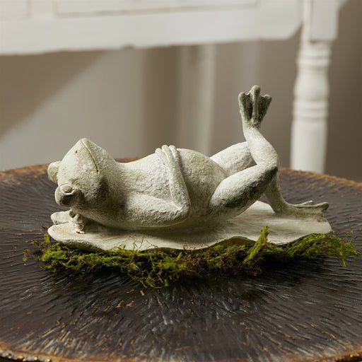 Melrose Laying Frog Figurine (Set of 4), Green