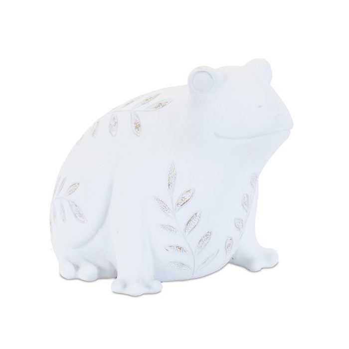 Melrose Etched Frog & Turtle Figurine (Set of 2), White