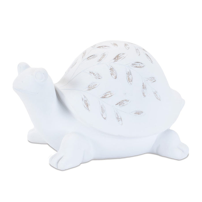 Melrose Etched Frog & Turtle Figurine (Set of 2), White
