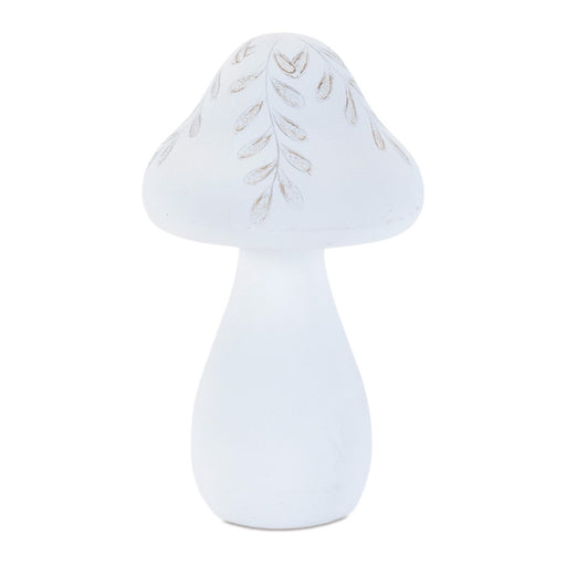 Melrose Etched Mushroom Decor (Set of 2), White