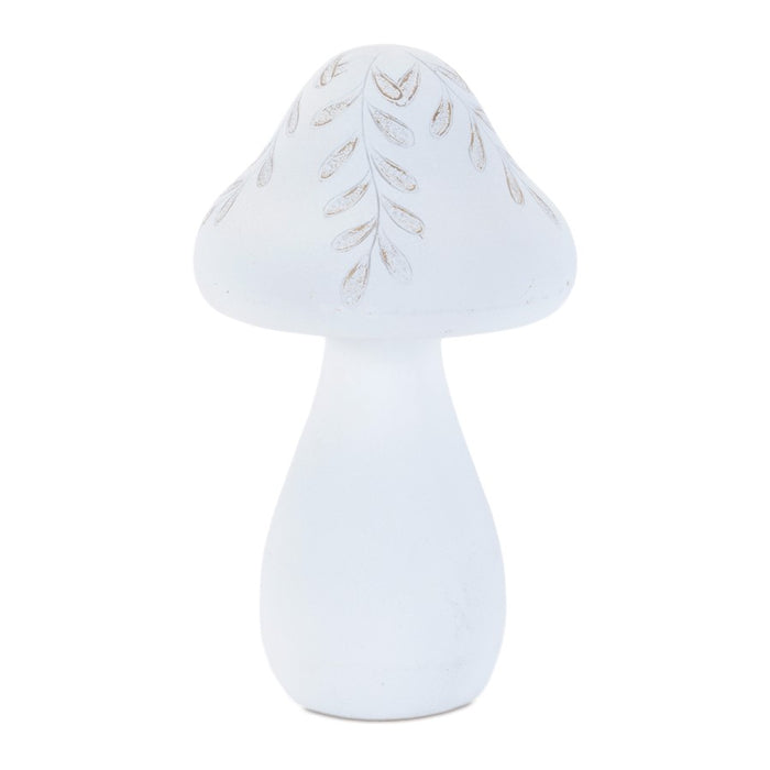 Melrose Etched Mushroom Decor (Set of 2), White