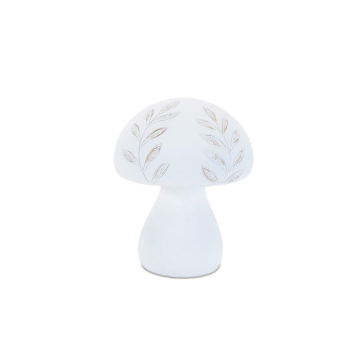 Melrose Etched Mushroom Decor (Set of 2), White