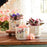 Melrose Stone Floral Patterned Planter (Set of 3), Beige/Green