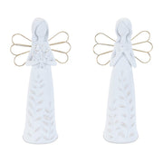 Melrose Etched Angel Figurine (Set of 4), White/Gold - 96324DS