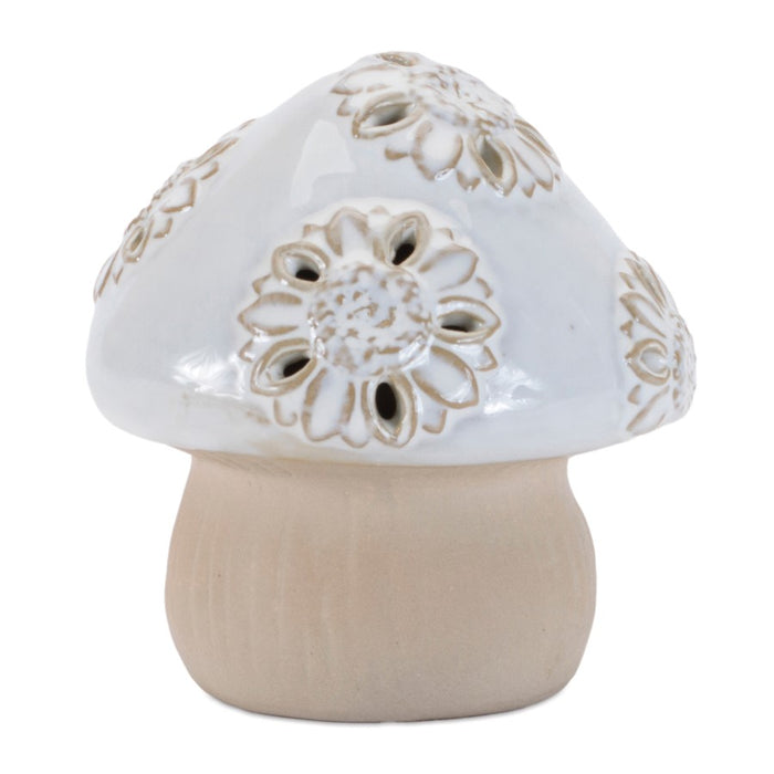 Melrose Porcelain Mushroom Decor (Set of 6), Beige/Gray