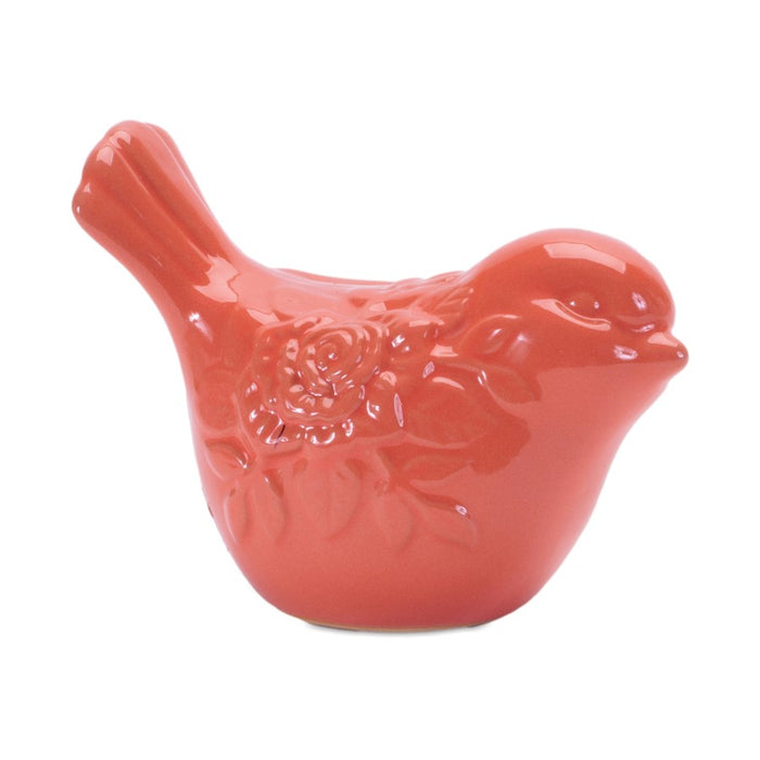 Melrose Ceramic Floral Bird Figurine (Set of 6), Pink