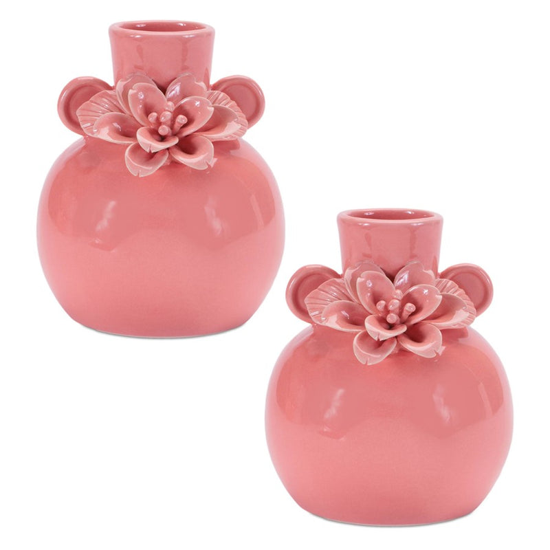 Melrose Storeware Bud Vase 5"/Floral Accent (Set of 2), Pink