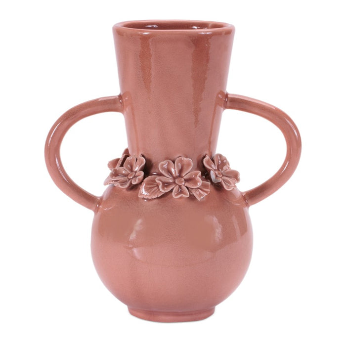 Melrose Storeware Vase 4.7"/Floral Accent (Set of 2), Pink - 96364DS