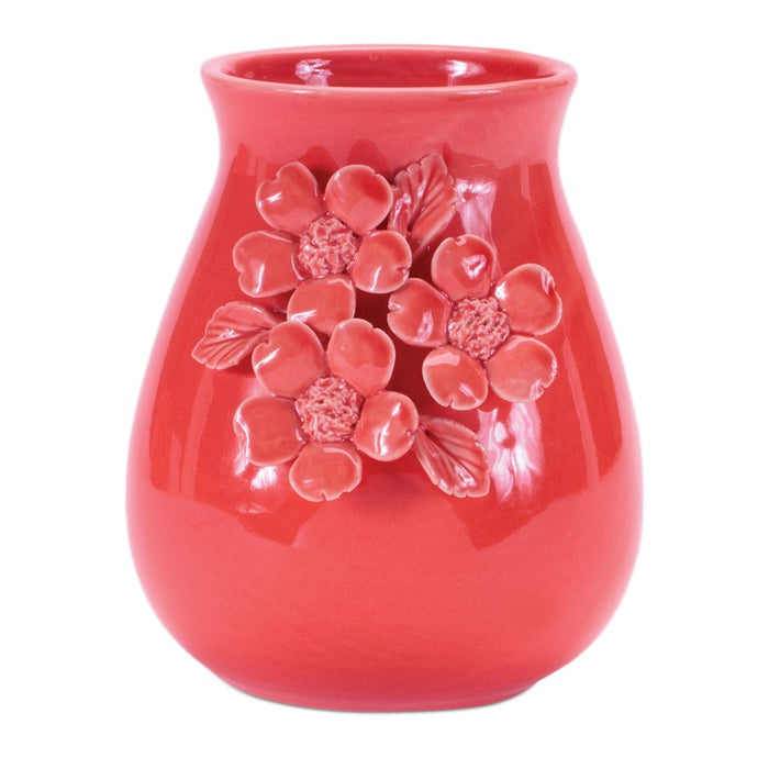 Melrose Storeware Vase 5"/Floral Accent (Set of 2), Pink - 96365DS