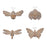 Melrose Floral Etched Insect Shelf Sitter (Set of 4), Brown - 96435DS