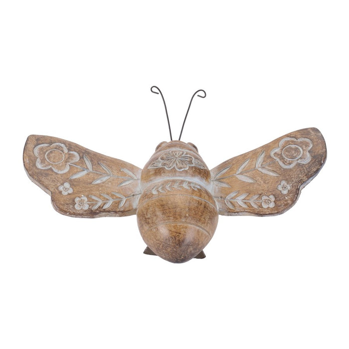 Melrose Floral Etched Insect Shelf Sitter (Set of 4), Brown