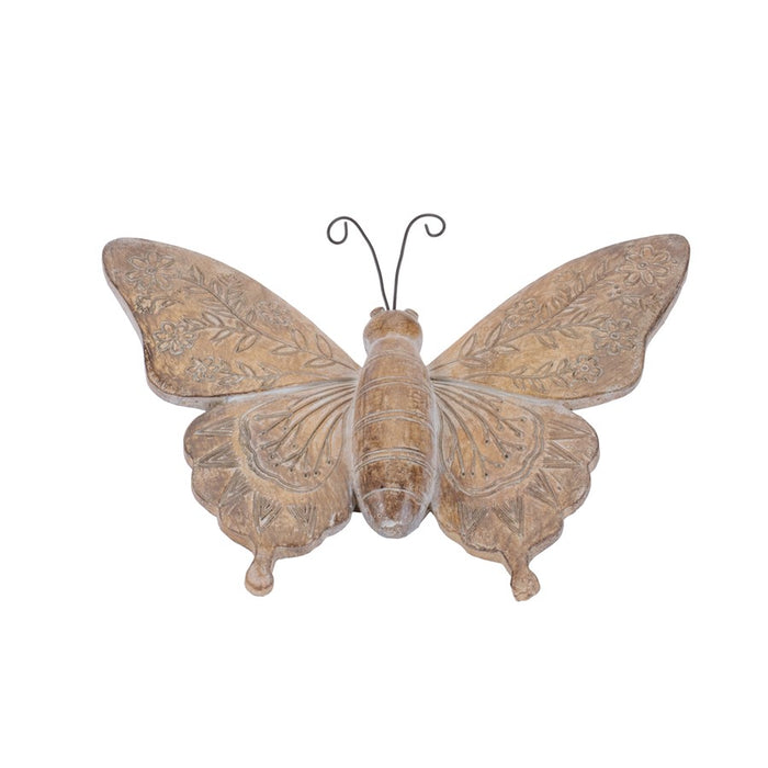 Melrose Floral Etched Insect Shelf Sitter (Set of 4), Brown