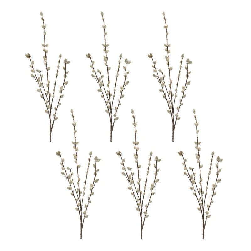 Melrose Pussy Willow Twig Spray (Set of 6), Green