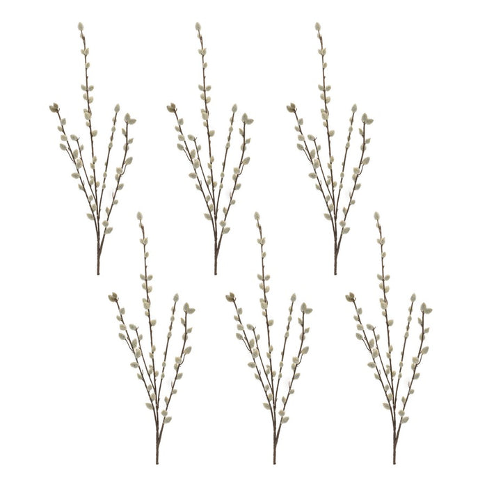 Melrose Pussy Willow Twig Spray (Set of 6), Green