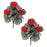 Melrose Geranium Floral Bush 11"/(Set of 2), Red/Green