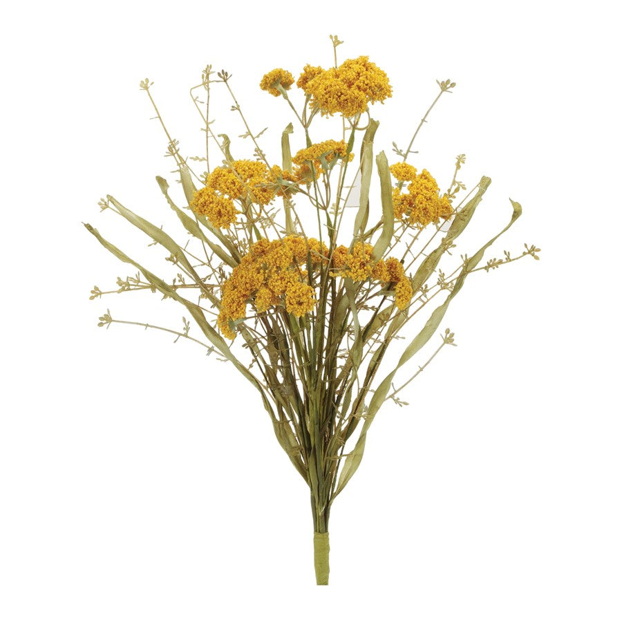 Melrose Heather Floral Bush (Set of 2), Yellow/Green - 96653DS