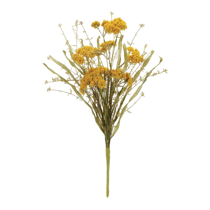 Melrose Heather Floral Bush (Set of 2), Yellow/Green