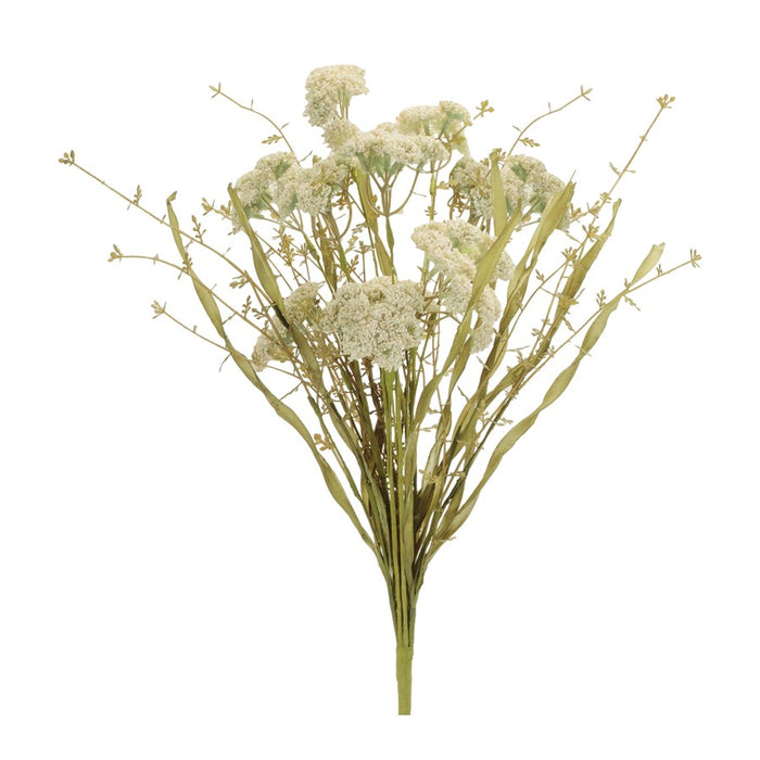 Melrose Heather Floral Bush (Set of 2), White/Green - 96656DS