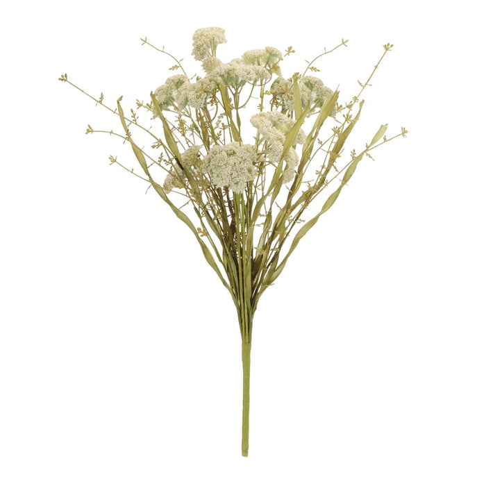 Melrose Heather Floral Bush (Set of 2), White/Green