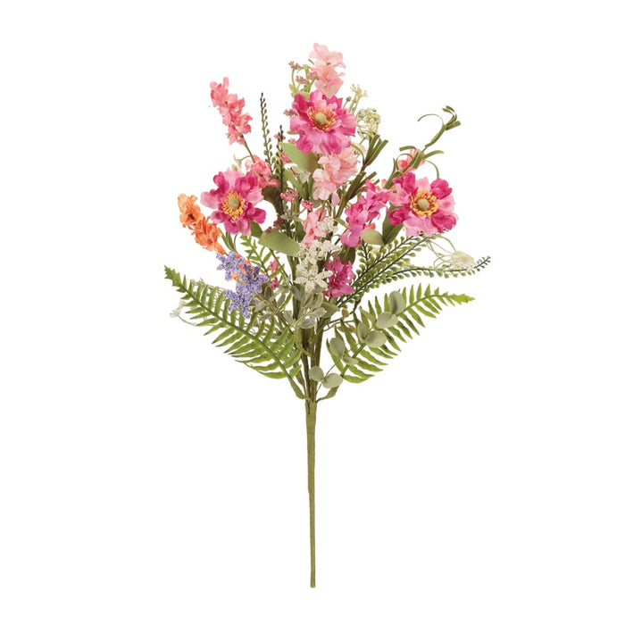 Melrose Mixed Daisy Floral Bush (Set of 2), Pink/Green